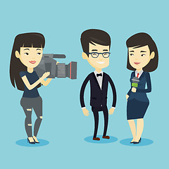 Image showing TV interview vector illustration.