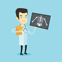 Image showing Doctor examining radiograph vector illustration.