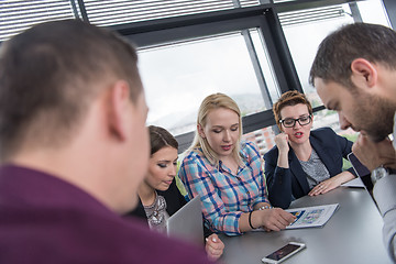 Image showing Group of young people meeting in startup office