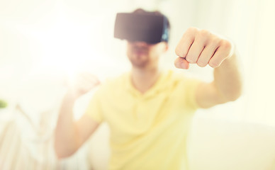 Image showing young man in virtual reality headset or 3d glasses