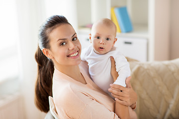 Image showing happy mother with little baby boy at home