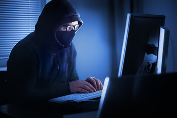 Image showing Hacker at computer