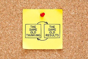 Image showing Same Old Thinking Same Old Results Sticky Note