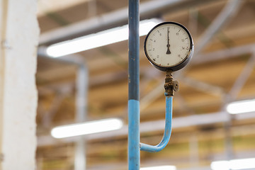 Image showing old barometer at industrial plant