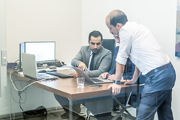 Image showing Corporate business team working in modern office.