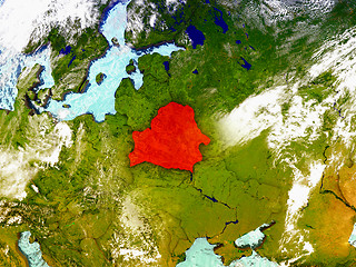Image showing Belarus on illustrated globe