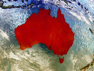 Image showing Australia on illustrated globe