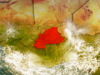 Image showing Burkina Faso on illustrated globe