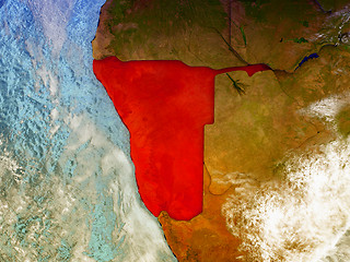 Image showing Namibia on illustrated globe