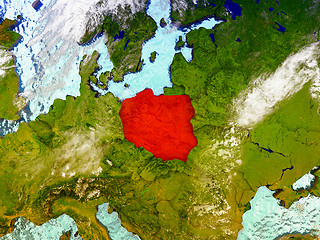 Image showing Poland on illustrated globe
