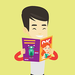 Image showing Man reading magazine vector illustration.