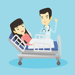 Image showing Doctor visiting patient vector illustration.