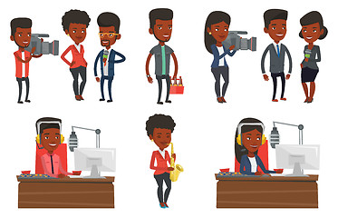 Image showing Vector set of media people characters.