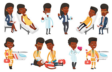 Image showing Vector set of doctor characters and patients.