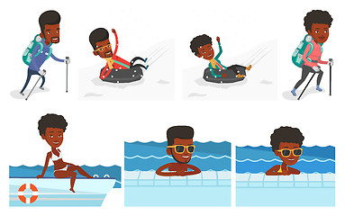 Image showing Vector set of traveling people.