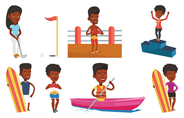 Image showing Vector set of sport characters.