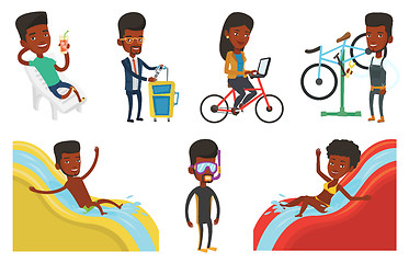 Image showing Vector set of traveling people.