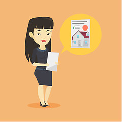 Image showing Woman looking for house vector illustration.