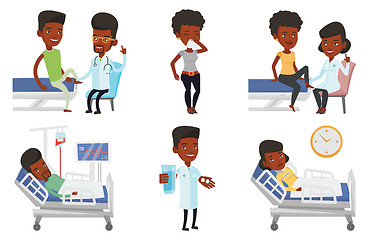 Image showing Vector set of doctor characters and patients.