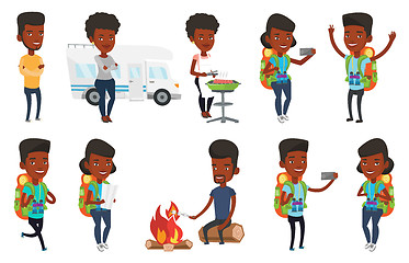 Image showing Vector set of traveling people.