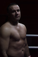 Image showing portrait of muscular professional kickboxer