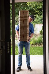 Image showing pizza deliverer