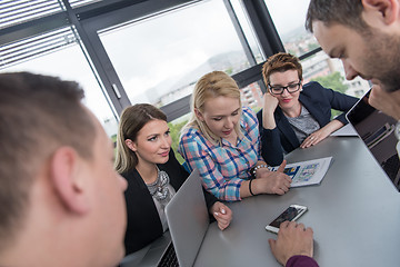 Image showing Group of young people meeting in startup office