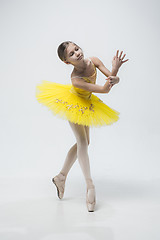 Image showing Young classical dancer on white background.