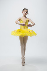 Image showing Young classical dancer on white background.