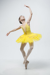 Image showing Young classical dancer on white background.