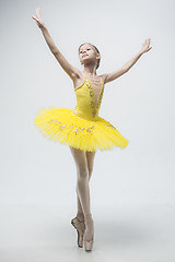 Image showing Young classical dancer on white background.