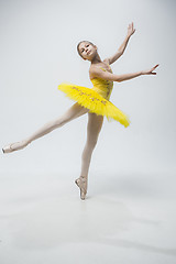 Image showing Young classical dancer on white background.