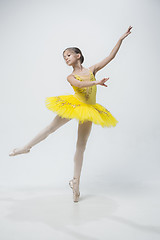 Image showing Young classical dancer on white background.