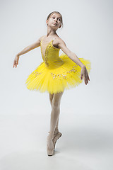 Image showing Young classical dancer on white background.