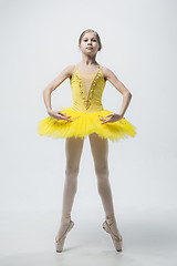 Image showing Young classical dancer on white background.