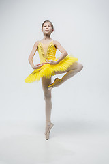 Image showing Young classical dancer on white background.