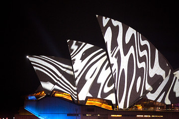 Image showing Vivid Sydney - Opera House swirl patterns