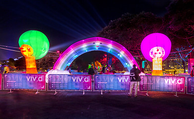 Image showing /vivid Sydney - Harmony Valley - Rainbow of Peace & Trees of Fri