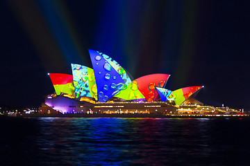 Image showing Drips and drops on the rooftop of Sydney Opera House Vivid Sydne