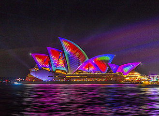 Image showing Sydney Opera House illuminated during Vivid Sydney