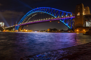 Image showing Sydney Harbour Bridge during Vivid Sydney