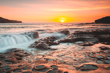 Image showing Summer sunrise beautiful sea coast Australia