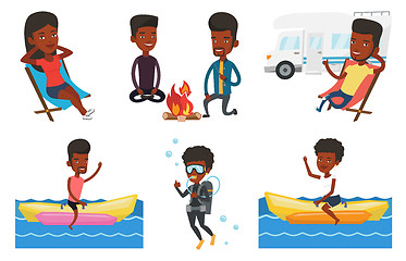 Image showing Vector set of traveling people.