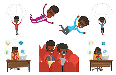 Image showing Vector set of people using modern technologies.