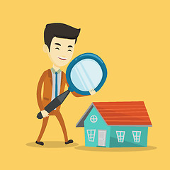 Image showing Man looking for house vector illustration.