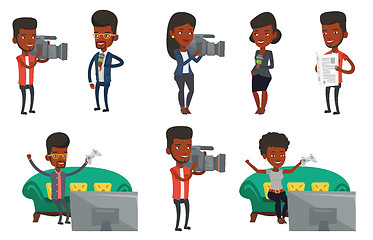 Image showing Vector set of media people characters.