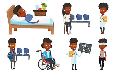 Image showing Vector set of doctor characters and patients.