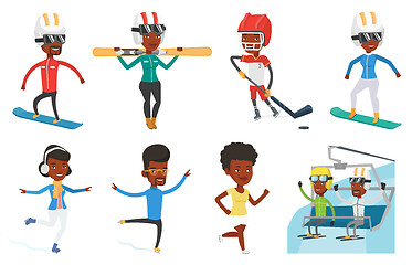 Image showing Vector set of sport characters.