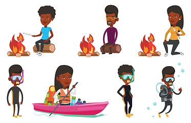 Image showing Vector set of traveling people.