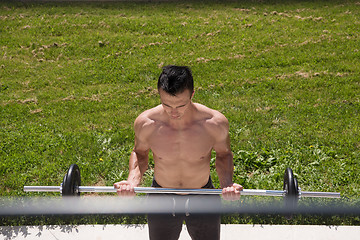 Image showing man doing morning exercises